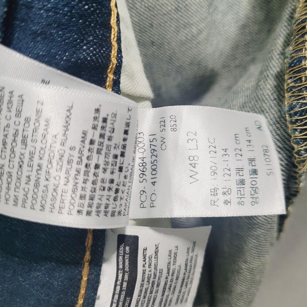 Levi's 502 Jeans Mens 48x32 Blue Wash Tapered Zip Fly Stretch Denim Big & Tall - Picture 6 of 13